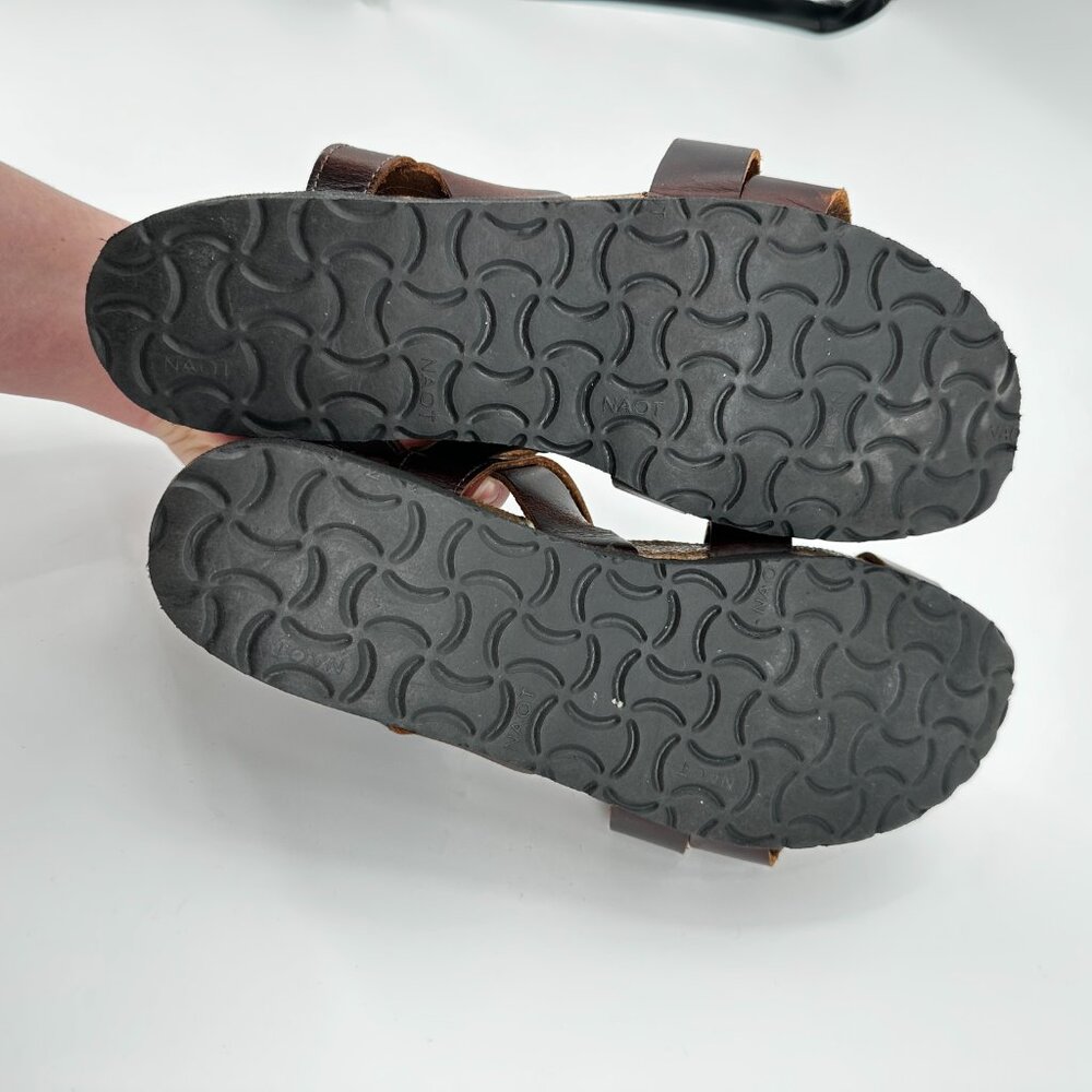 Naot Brown Leather Crossover Strap Sandals - Picture 5 of 5